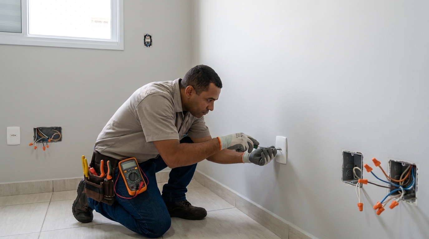Instalacao de tomada e interruptor em Suzano‑SP